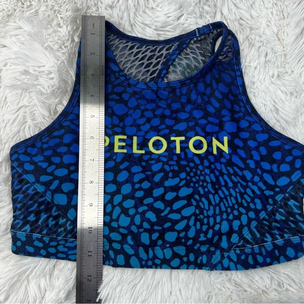 PELOTON wild‎ kite high neck sports bike bra Blue Black Butterfly Size Small